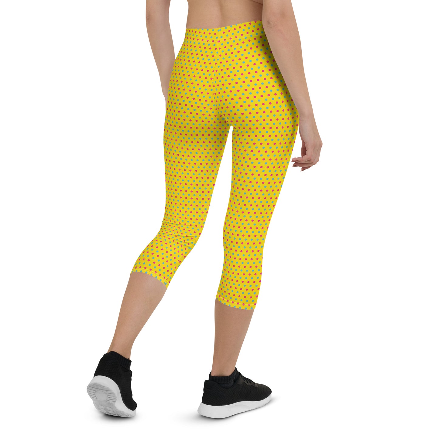 Pansexual Pride  Capri Leggings - LGBTQIA Pink, Blue, Yellow  Flag Activewear Pants - Parade Club Vacation Running Workout