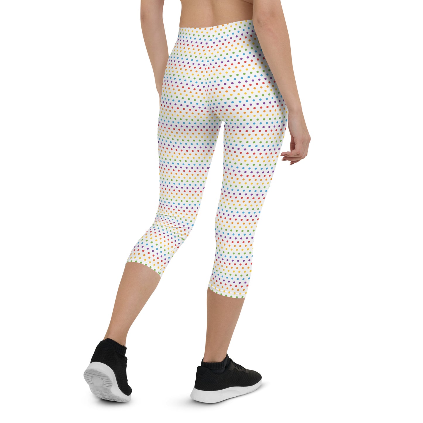 Rainbow Pride Capri Leggings - LGBTQIA Red, Orange, Yellow, Green, Blue, Indigo, and Viole Flag Activewear Pants - Parade Club Vacation Running Workout