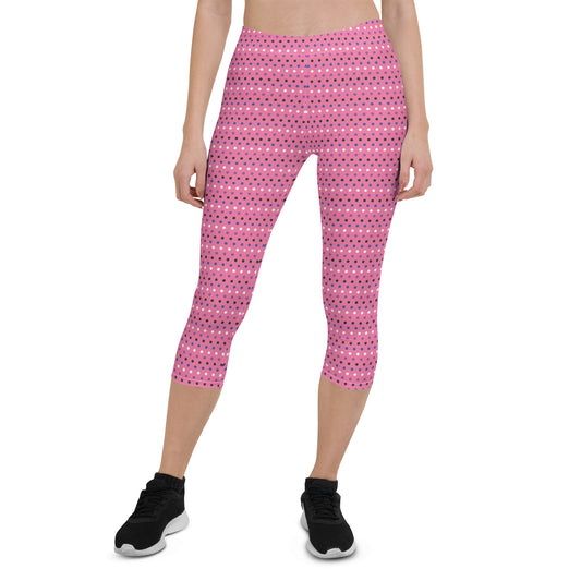 Genderfluid Pride Capri Leggings - LGBTQIA Pink, White, Purple, Black, Blue Flag Activewear Pants - Parade Club Vacation Running Workout