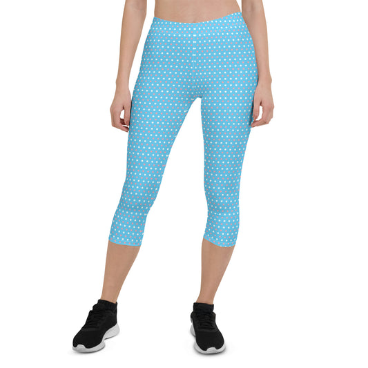 Transgender Pride Capri Leggings - LGBTQIA Pink White Blue Flag Activewear Pants - Parade Club Vacation Running Workout