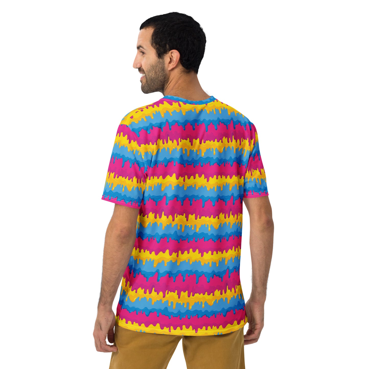 Pansexual Pride Men's Crew Neck T-Shirt Unisex T-Shirt - LGBTQIA Pink, Blue, Yellow Flag Shirt - Parade Club Vacation