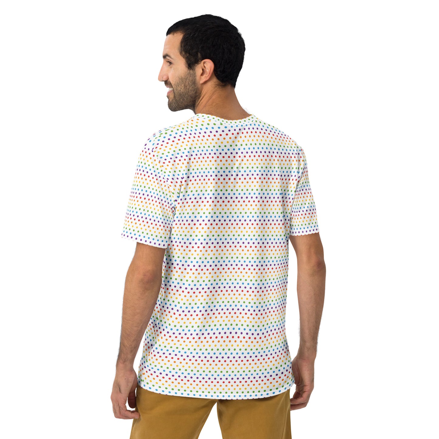 Rainbow Pride Men's Crew Neck T-Shirt Unisex T-Shirt - LGBTQIA Red, Orange, Yellow, Green, Blue, Indigo, and Violet Flag Shirt - Parade Club Vacation