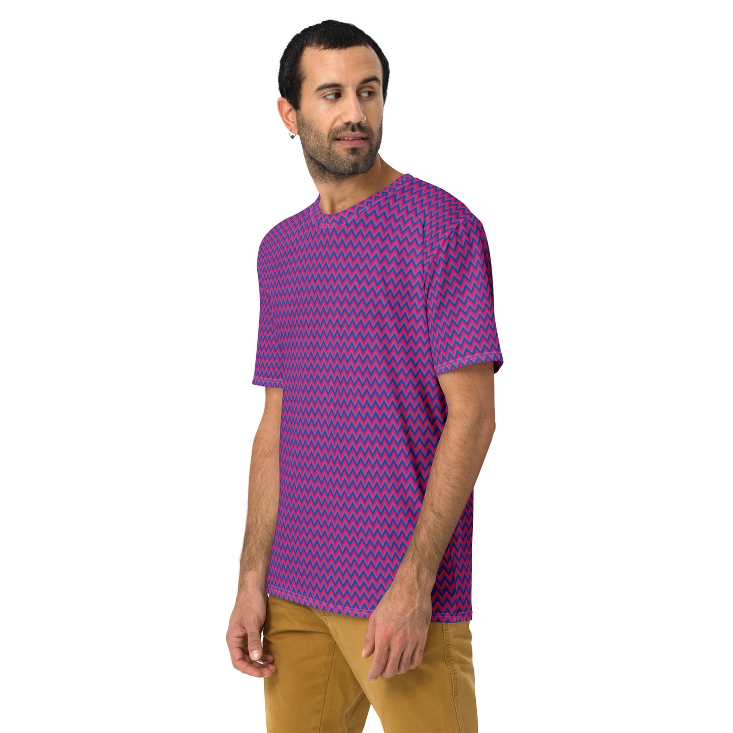 Bisexual Pride Men's Crew Neck T-Shirt Unisex T-Shirt - LGBTQIA Pink, Purple, Blue Flag Shirt - Parade Club Vacation