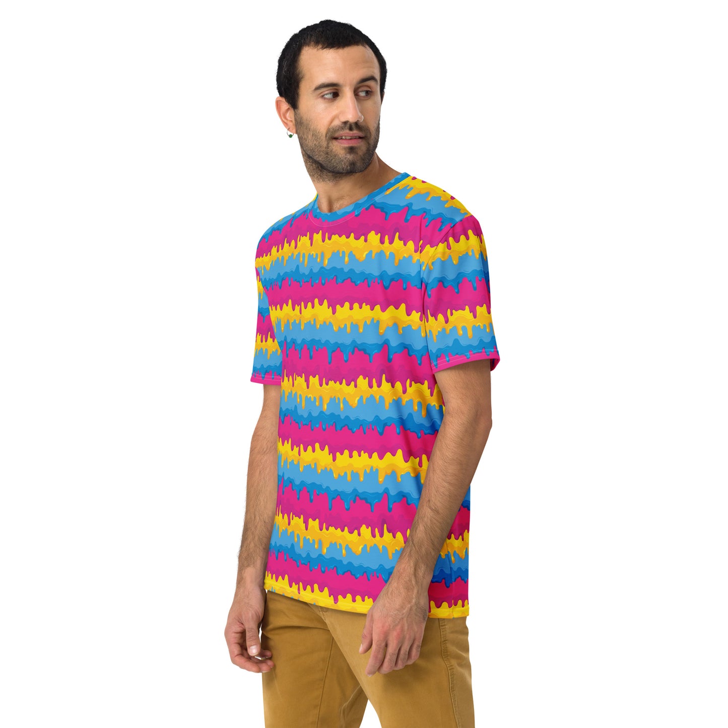 Pansexual Pride Men's Crew Neck T-Shirt Unisex T-Shirt - LGBTQIA Pink, Blue, Yellow Flag Shirt - Parade Club Vacation