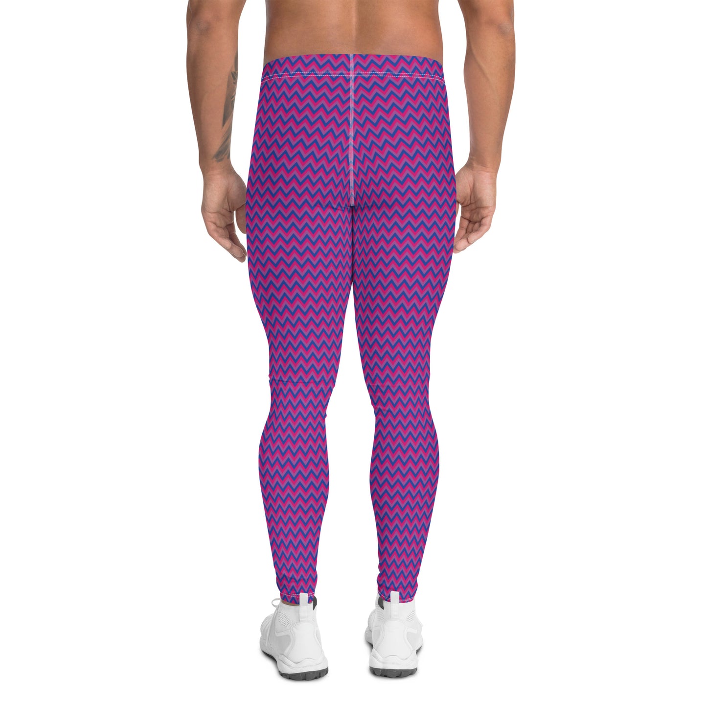 Bisexual Pride Men’s Leggings - LGBTQIA Pink, Purple, Blue Athletic Pants - Parade Club Vacation Running Swimming