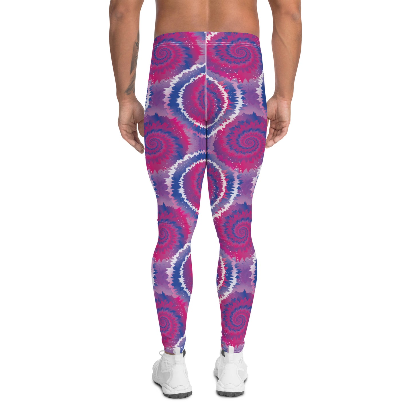 Bisexual Pride Men’s Leggings - LGBTQIA Pink, Purple, Blue Athletic Pants - Parade Club Vacation Running Swimming