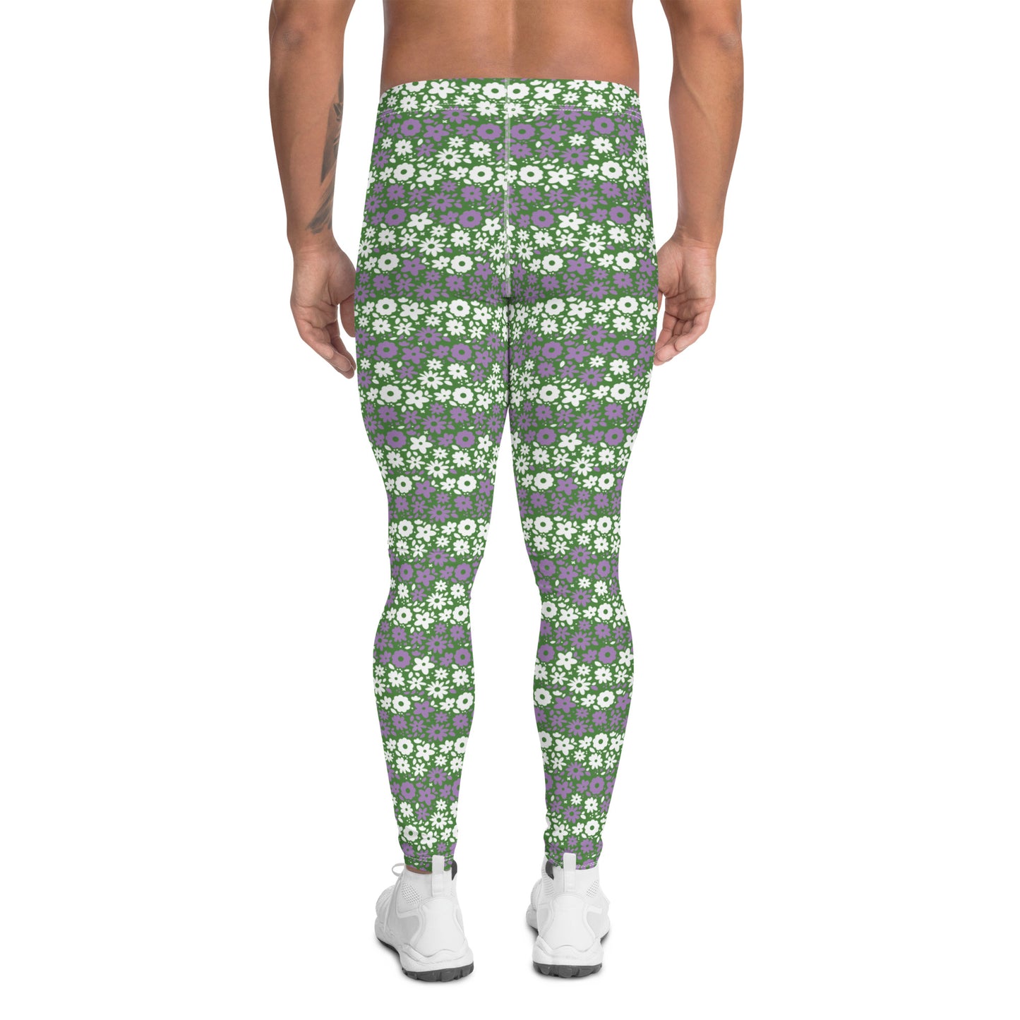 Gender Queer Pride Men’s Leggings - LGBTQIA Purple, White, Green  Athletic Pants - Parade Club Vacation Running Swimming