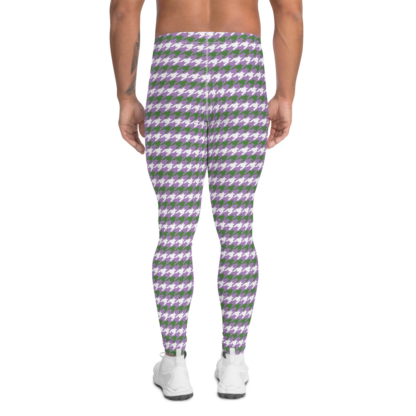 Gender Queer Pride Men’s Leggings - LGBTQIA Purple, White, Green  Athletic Pants - Parade Club Vacation Running Swimming