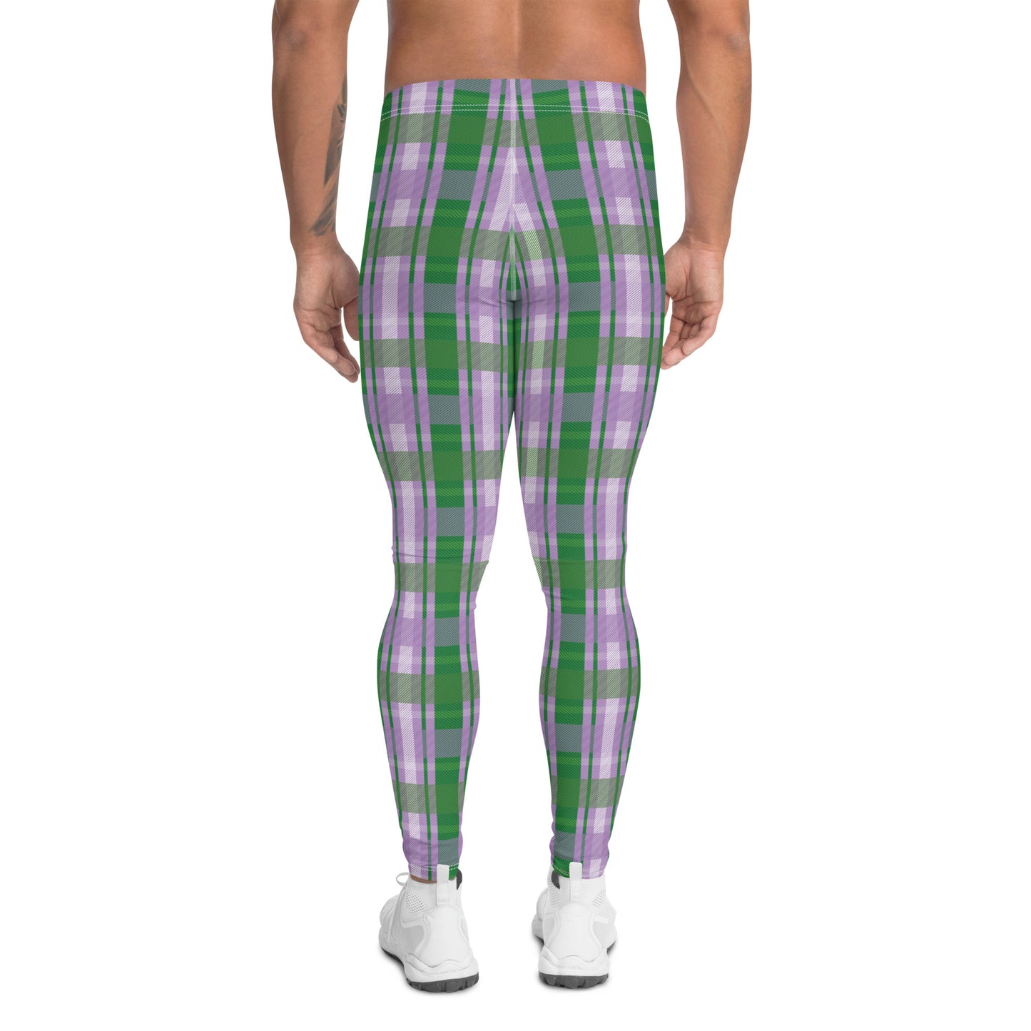 Gender Queer Pride Men’s Leggings - LGBTQIA Purple, White, Green  Athletic Pants - Parade Club Vacation Running Swimming