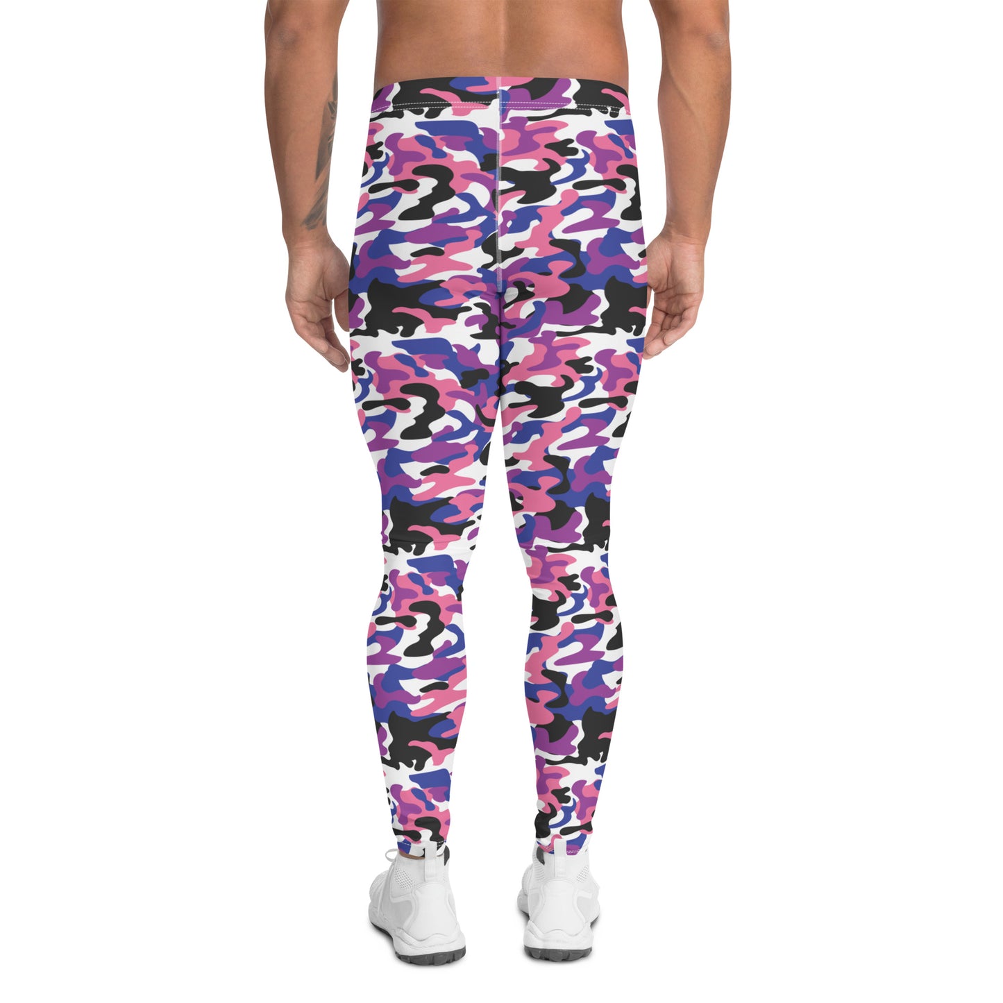 Genderfluid Pride Men’s Leggings - LGBTQIA Pink, White, Purple, Black, Blue Athletic Pants - Parade Club Vacation Running Swimming