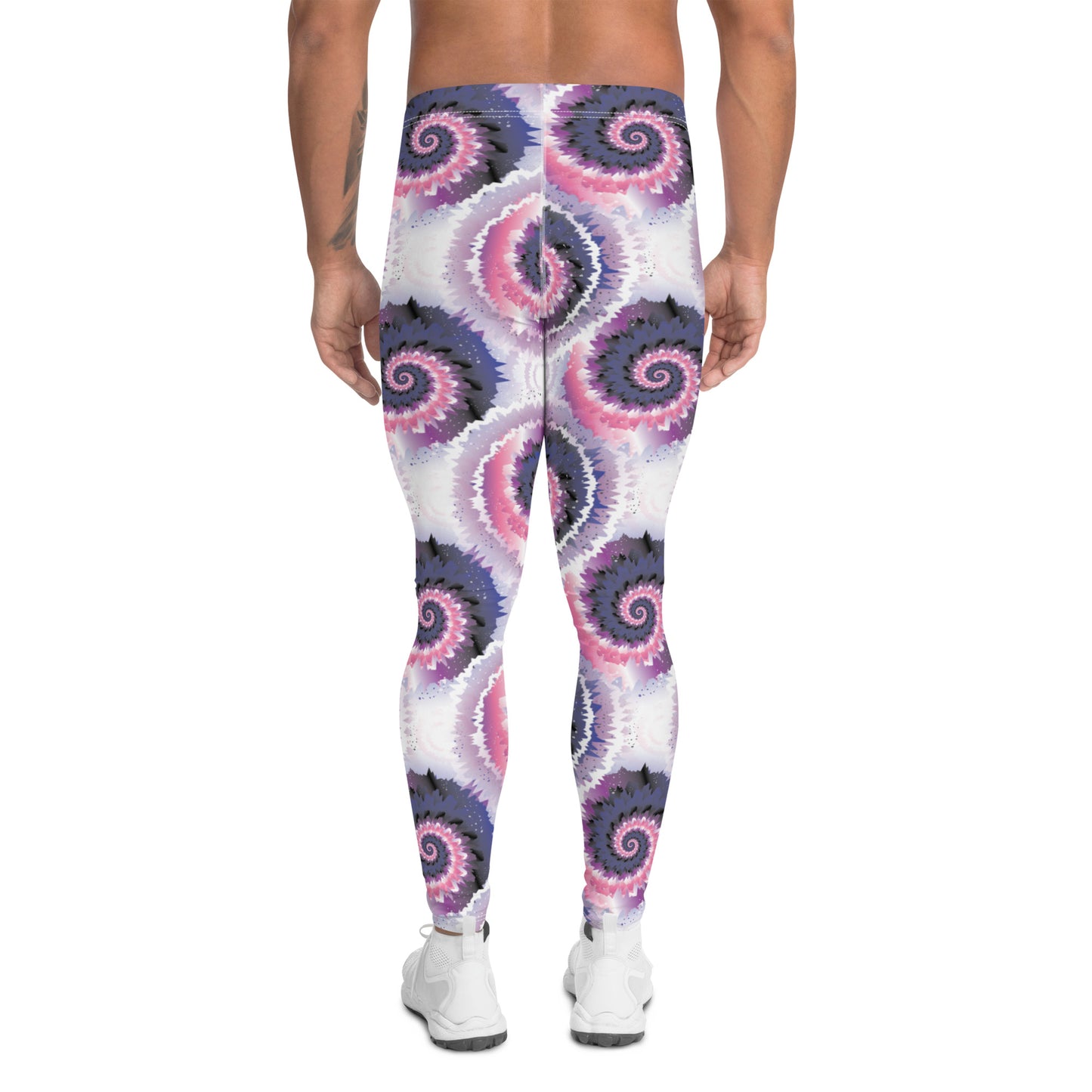 Genderfluid Pride Men’s Leggings - LGBTQIA Pink, White, Purple, Black, Blue Athletic Pants - Parade Club Vacation Running Swimming