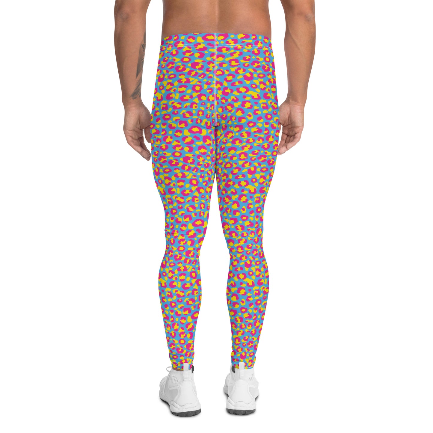 Pansexual Pride Men’s Leggings - LGBTQIA Pink, Blue, Yellow Athletic Pants - Parade Club Vacation Running Swimming