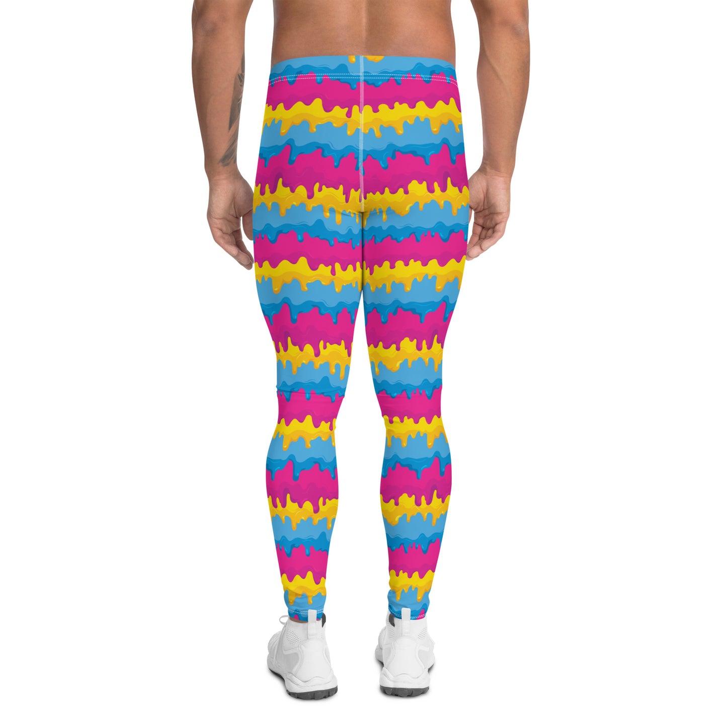 Pansexual Pride Men’s Leggings - LGBTQIA Pink, Blue, Yellow Athletic Pants - Parade Club Vacation Running Swimming