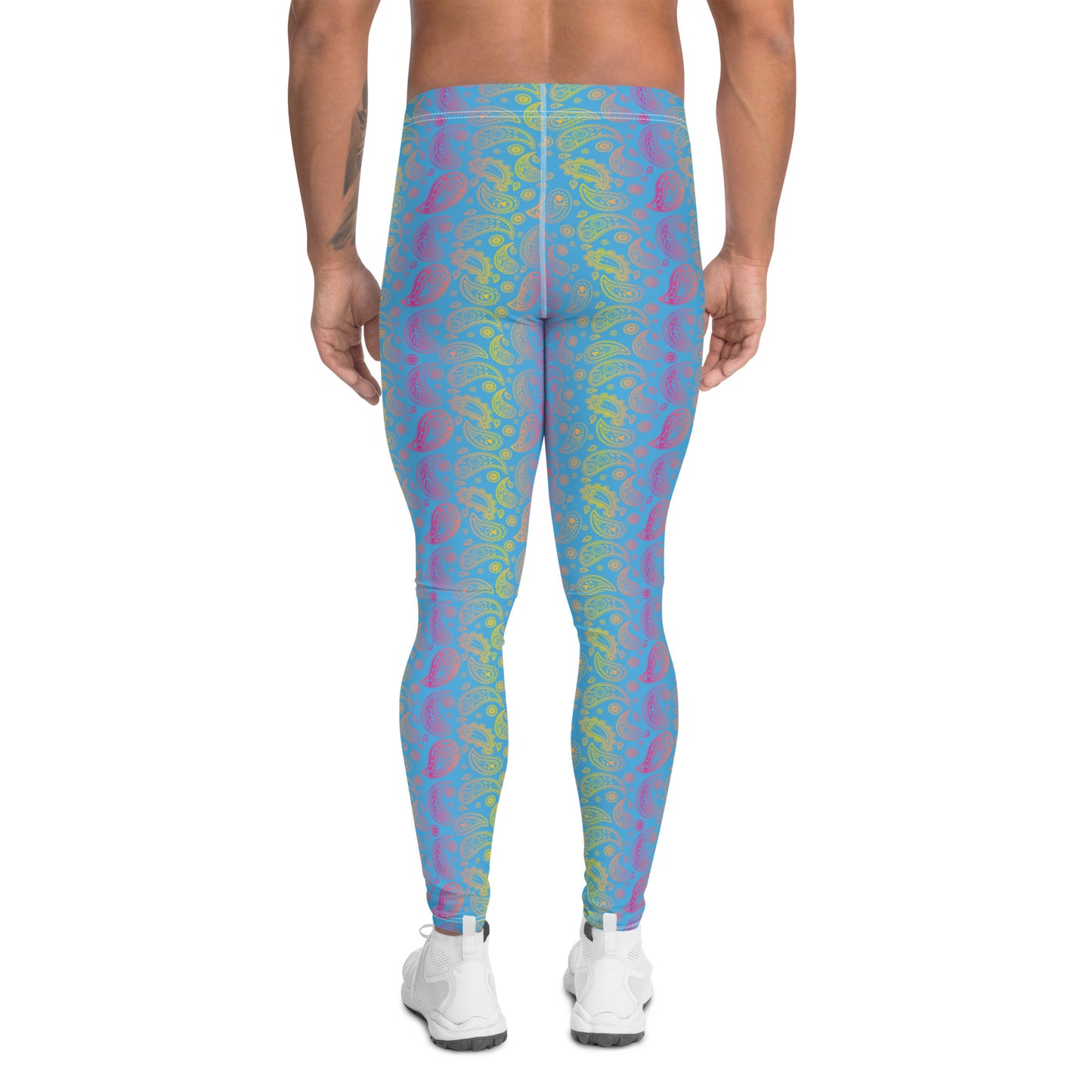 Pansexual Pride Men’s Leggings - LGBTQIA Pink, Blue, Yellow Athletic Pants - Parade Club Vacation Running Swimming