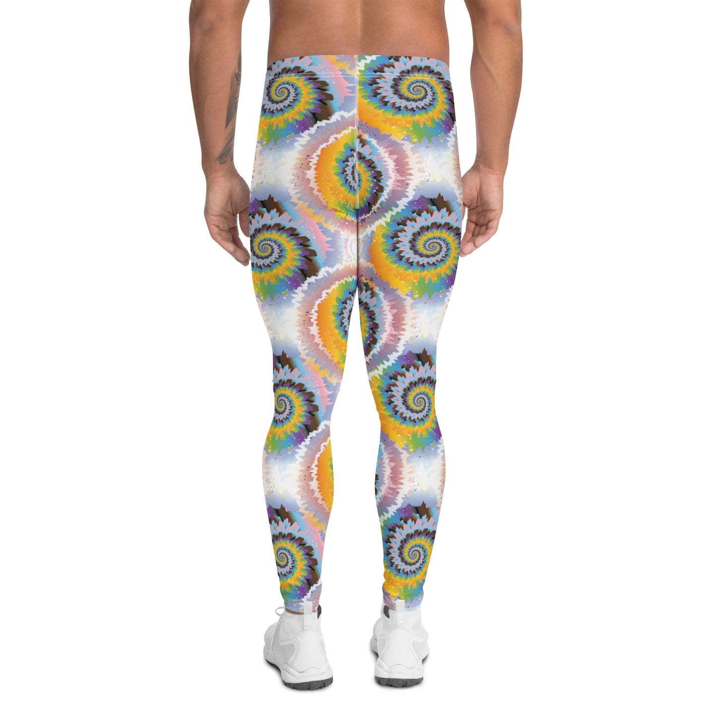 Progress Pride Men’s Leggings - LGBTQIA Red, Orange, Yellow, Green, Rainbow, Purple, Black, Pink and White Athletic Pants - Parade Club Vacation Running Swimming