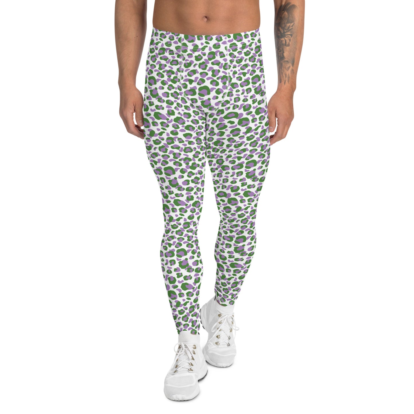 Gender Queer Pride Men’s Leggings - LGBTQIA Purple, White, Green  Athletic Pants - Parade Club Vacation Running Swimming