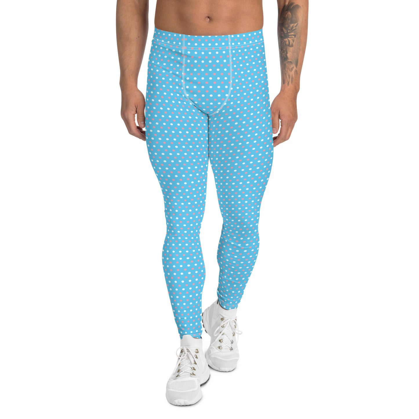 Transgender Pride Men’s Leggings - LGBTQIA Pink White Blue Athletic Pants - Parade Club Vacation Running Swimming