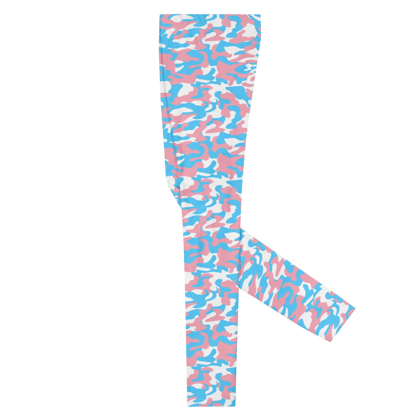 Transgender Pride Men's Camo Print Leggings - LGBTQIA Pink White Blue Trans Flag - Parade Club Running