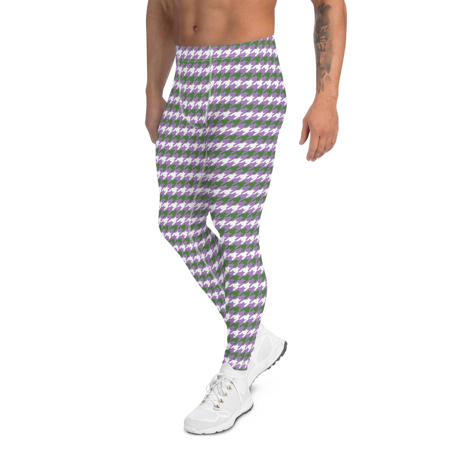 Gender Queer Pride Men’s Leggings - LGBTQIA Purple, White, Green  Athletic Pants - Parade Club Vacation Running Swimming