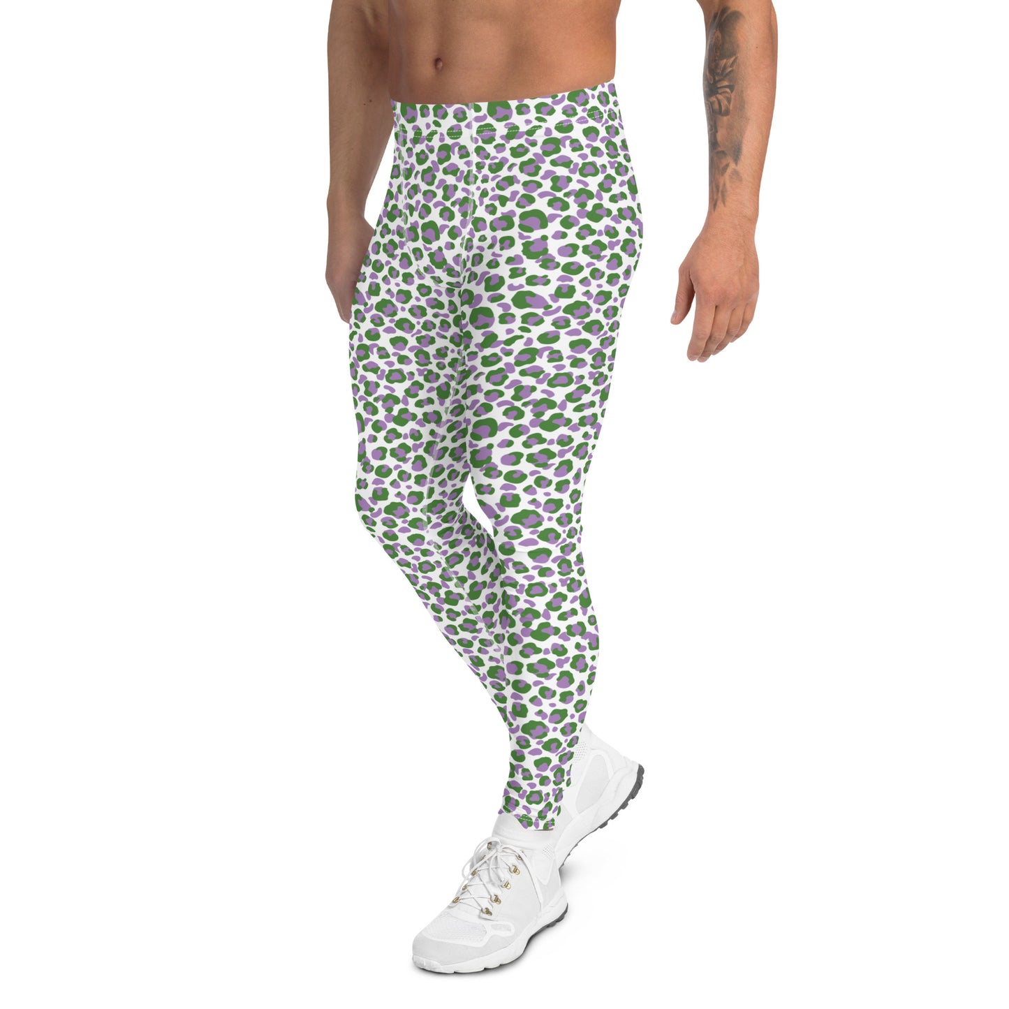 Gender Queer Pride Men’s Leggings - LGBTQIA Purple, White, Green  Athletic Pants - Parade Club Vacation Running Swimming