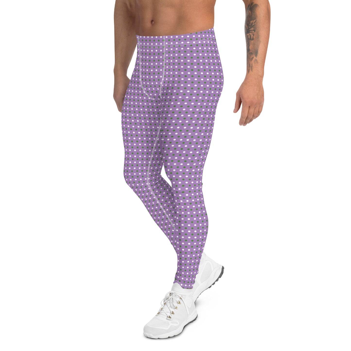 Gender Queer Pride Men’s Leggings - LGBTQIA Purple, White, Green  Athletic Pants - Parade Club Vacation Running Swimming