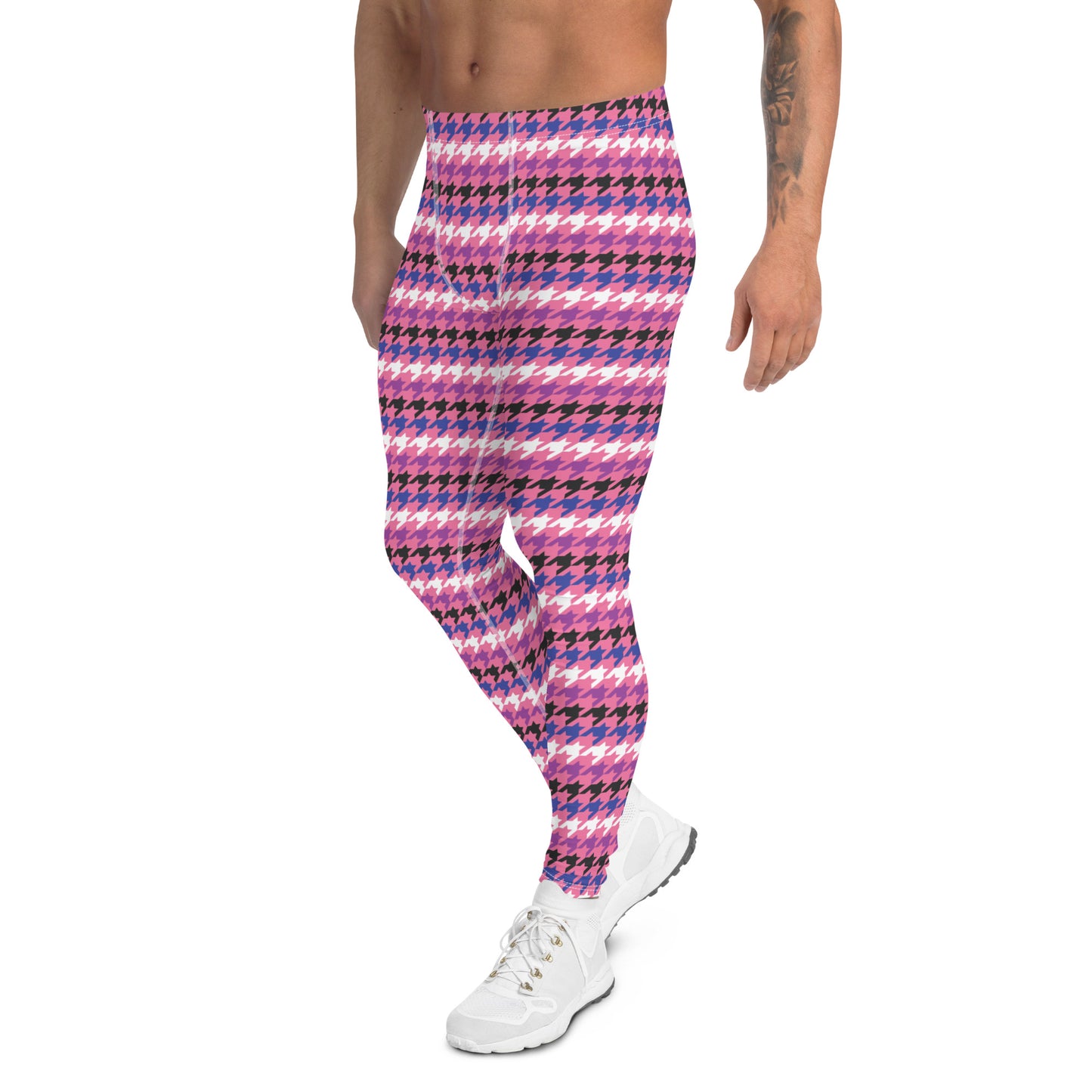 Genderfluid Pride Men’s Leggings - LGBTQIA Pink, White, Purple, Black, Blue Athletic Pants - Parade Club Vacation Running Swimming