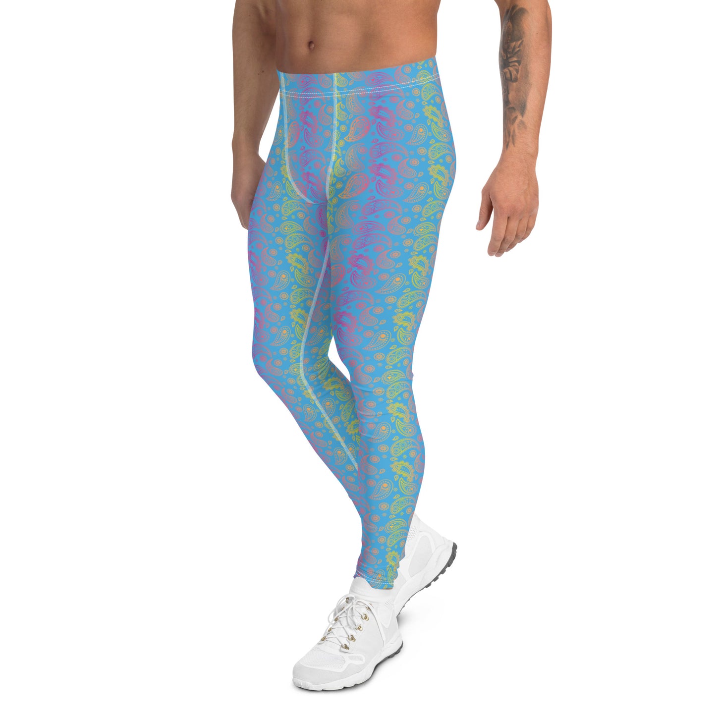 Pansexual Pride Men’s Leggings - LGBTQIA Pink, Blue, Yellow Athletic Pants - Parade Club Vacation Running Swimming