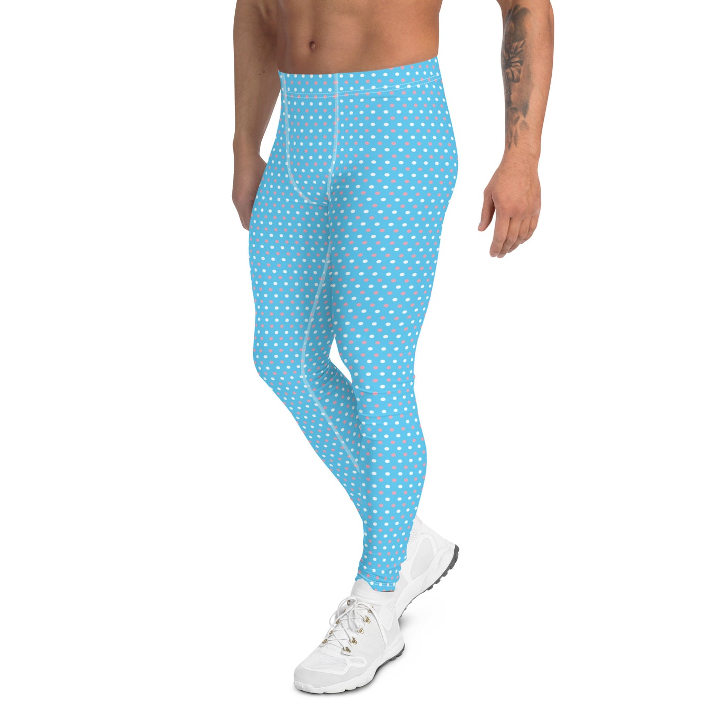 Transgender Pride Men’s Leggings - LGBTQIA Pink White Blue Athletic Pants - Parade Club Vacation Running Swimming