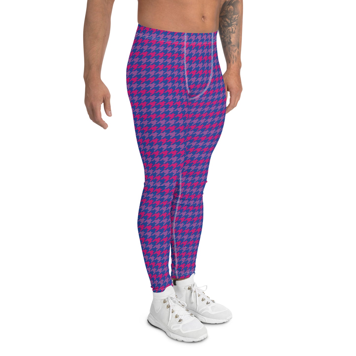 Bisexual Pride Men’s Leggings - LGBTQIA Pink, Purple, Blue Athletic Pants - Parade Club Vacation Running Swimming