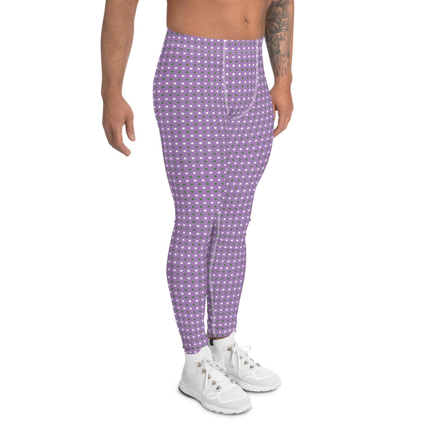 Gender Queer Pride Men’s Leggings - LGBTQIA Purple, White, Green  Athletic Pants - Parade Club Vacation Running Swimming