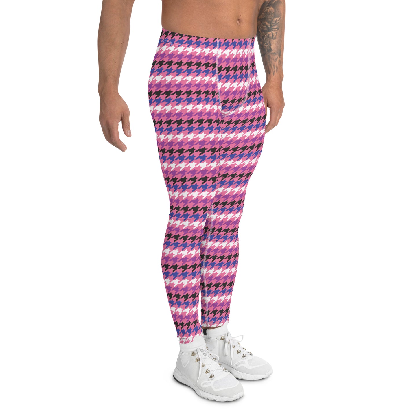 Genderfluid Pride Men’s Leggings - LGBTQIA Pink, White, Purple, Black, Blue Athletic Pants - Parade Club Vacation Running Swimming