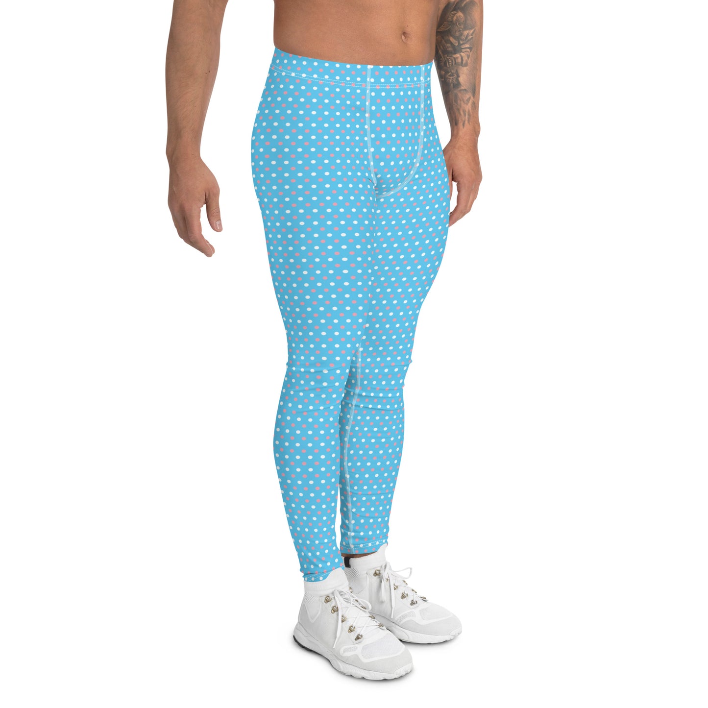 Transgender Pride Men’s Leggings - LGBTQIA Pink White Blue Athletic Pants - Parade Club Vacation Running Swimming