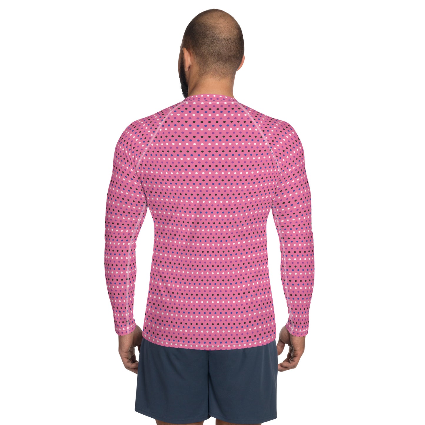 Genderfluid Pride Men’s Rash Guard - LGBTQIA Pink, White, Purple, Black, Blue Athletic Fitted Long Sleeve Shirt - Parade Club Vacation Running Swimming