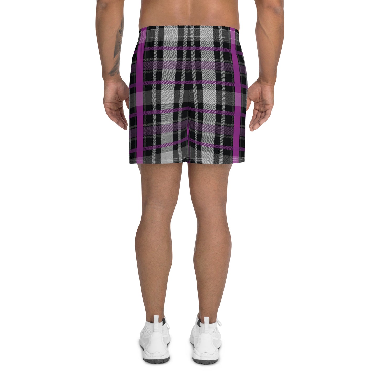 Asexual Pride Men’s Recycled Athletic Shorts - LGBTQIA Black, Gray, Purple, and White Athletic Short Pants - Parade Club Vacation Running Swimming