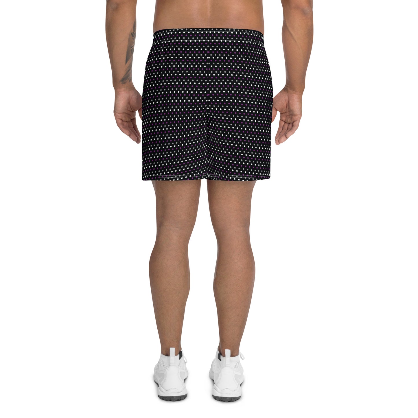 Asexual Pride Men’s Recycled Athletic Shorts - LGBTQIA Black, Gray, Purple, and White Athletic Short Pants - Parade Club Vacation Running Swimming