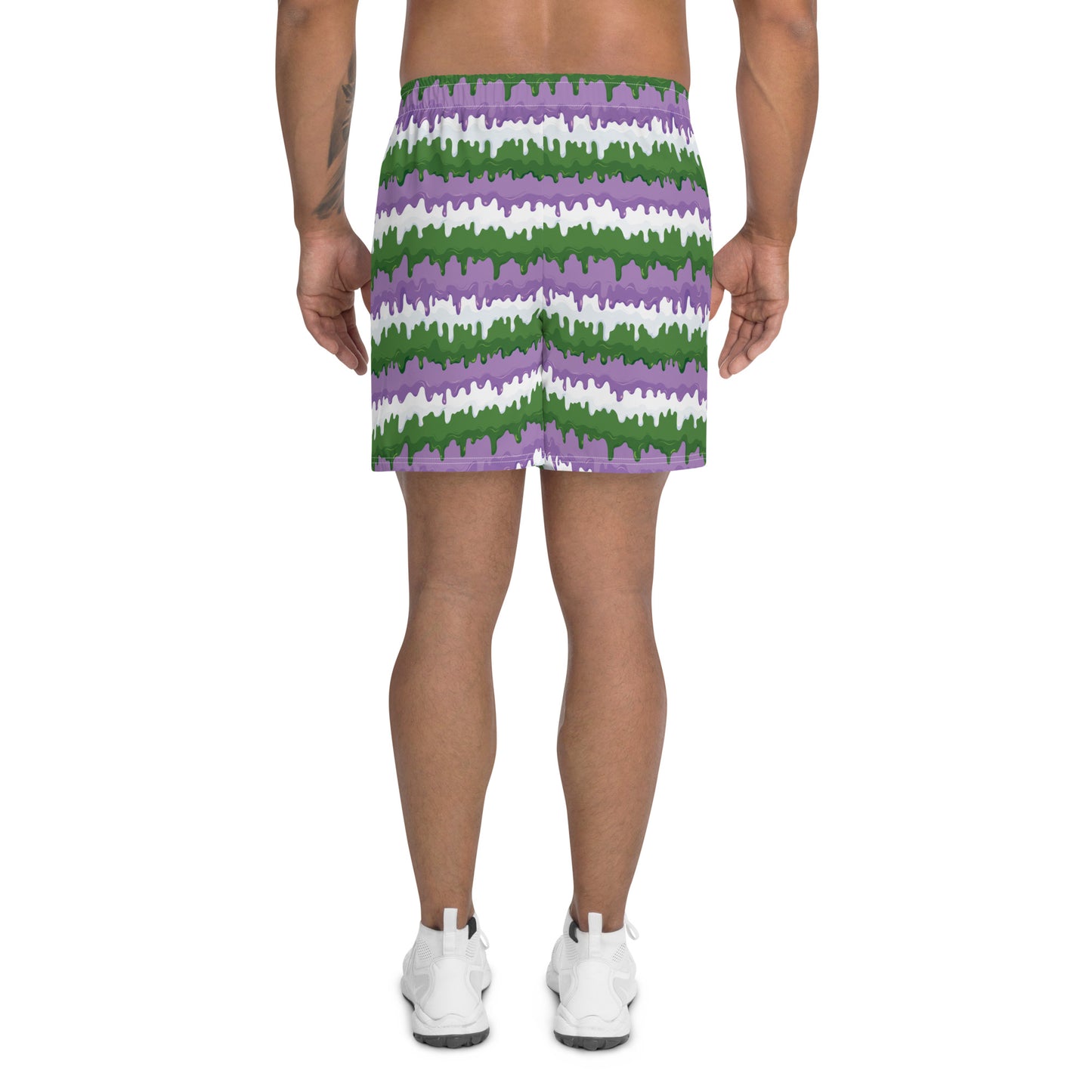 Gender Queer Pride Men’s Recycled Athletic Shorts - LGBTQIA  Purple, White, Green Athletic Short Pants - Parade Club Vacation Running Swimming