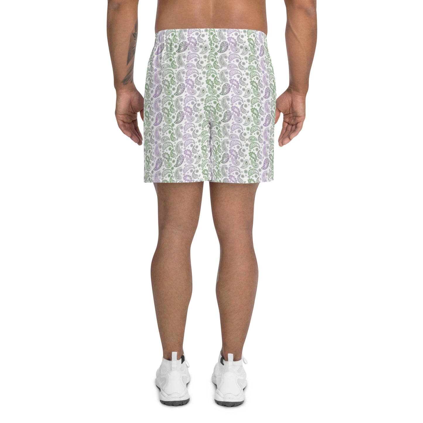 Gender Queer Pride Men’s Recycled Athletic Shorts - LGBTQIA  Purple, White, Green Athletic Short Pants - Parade Club Vacation Running Swimming