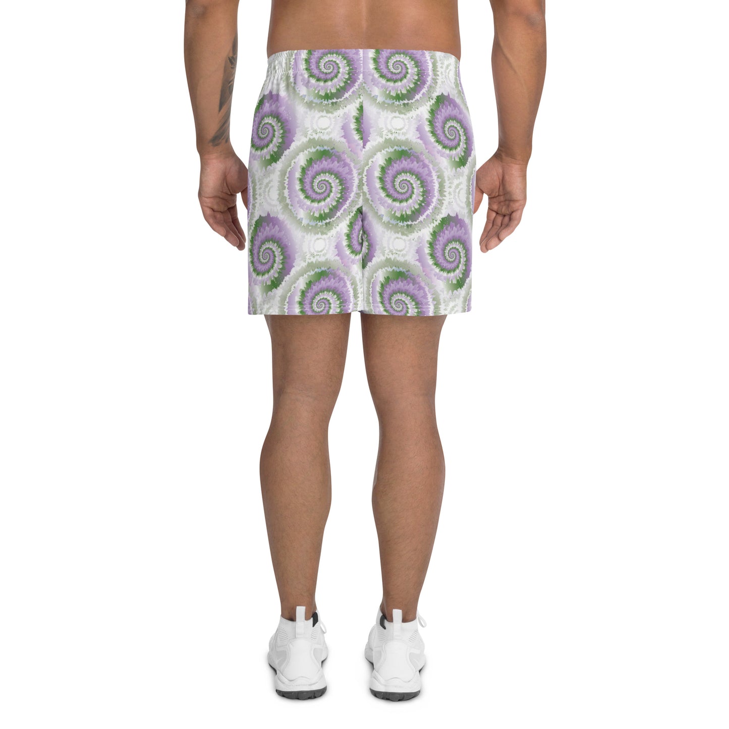 Gender Queer Pride Men’s Recycled Athletic Shorts - LGBTQIA  Purple, White, Green Athletic Short Pants - Parade Club Vacation Running Swimming