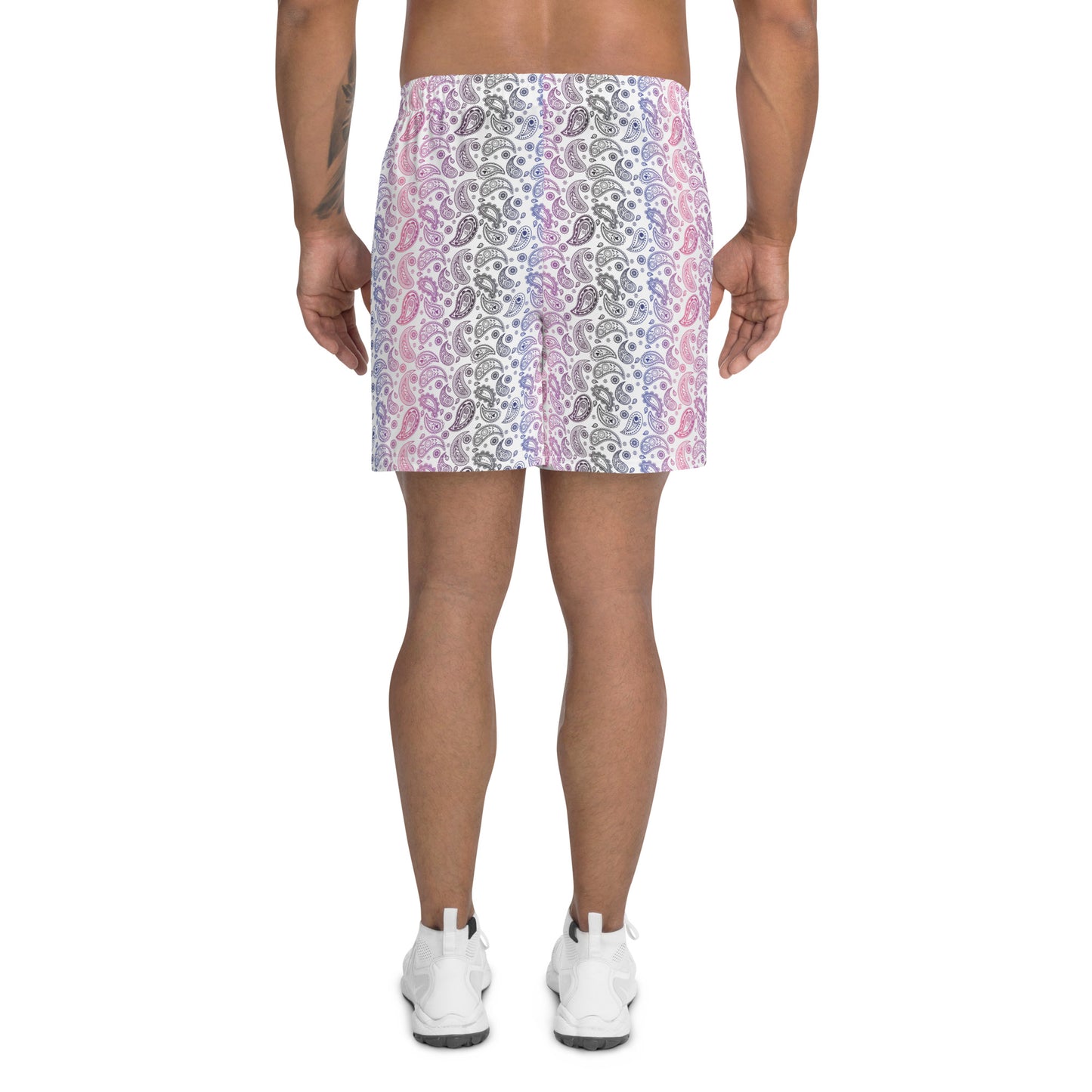 Genderfluid Pride Men’s Recycled Athletic Shorts - LGBTQIA Pink, White, Purple, Black, Blue Athletic Short Pants - Parade Club Vacation Running Swimming