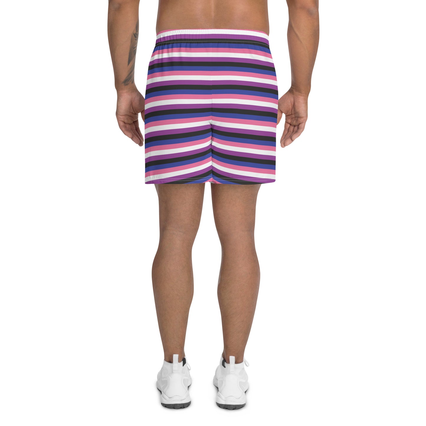 Genderfluid Pride Men’s Recycled Athletic Shorts - LGBTQIA Pink, White, Purple, Black, Blue Athletic Short Pants - Parade Club Vacation Running Swimming