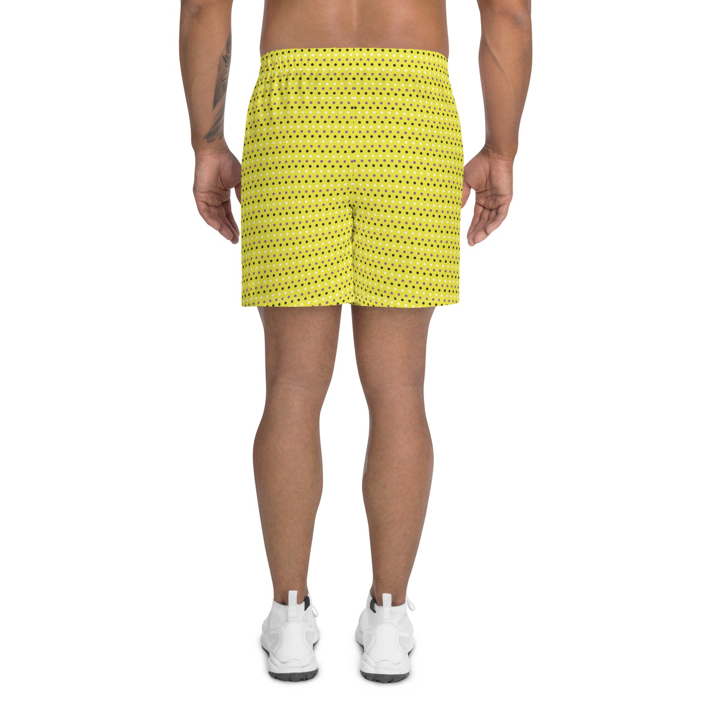 Non Binary Pride Men’s Recycled Athletic Shorts - LGBTQIA Yellow, Purple, White, Black Athletic Short Pants - Parade Club Vacation Running Swimming