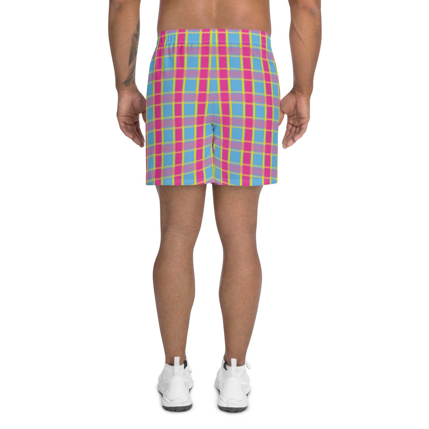 Pansexual Pride Men’s Recycled Athletic Shorts - LGBTQIA Pink, Blue, Yellow Athletic Short Pants - Parade Club Vacation Running Swimming