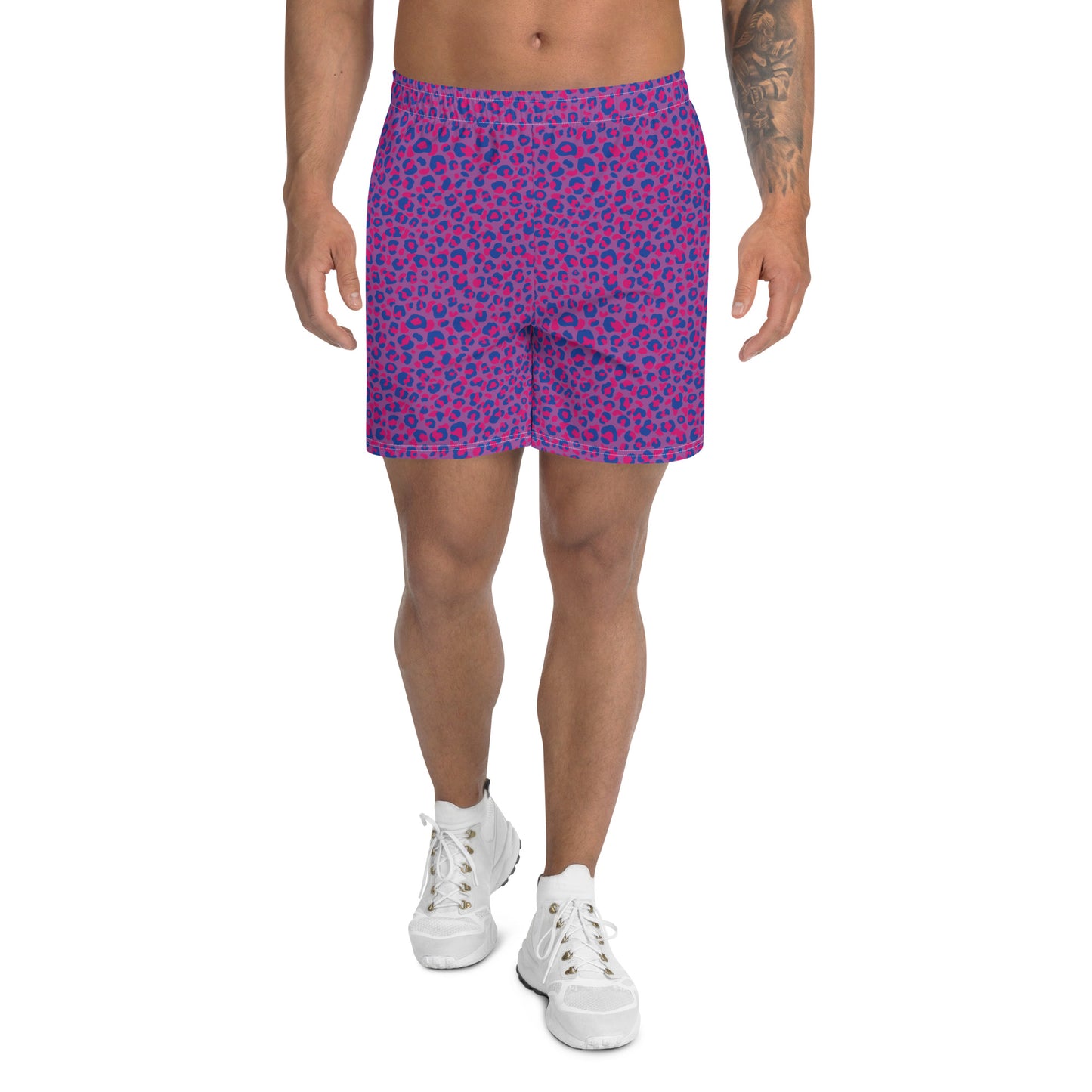 Bisexual Pride Men’s Recycled Athletic Shorts - LGBTQIA Pink, Purple, Blue  Athletic Short Pants - Parade Club Vacation Running Swimming