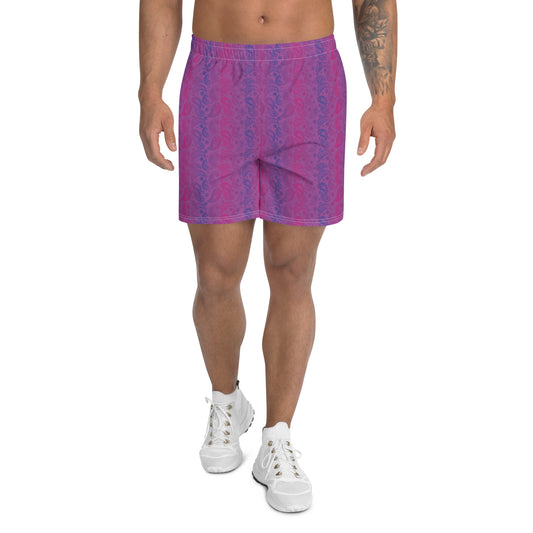 Bisexual Pride Men’s Recycled Athletic Shorts - LGBTQIA Pink, Purple, Blue  Athletic Short Pants - Parade Club Vacation Running Swimming