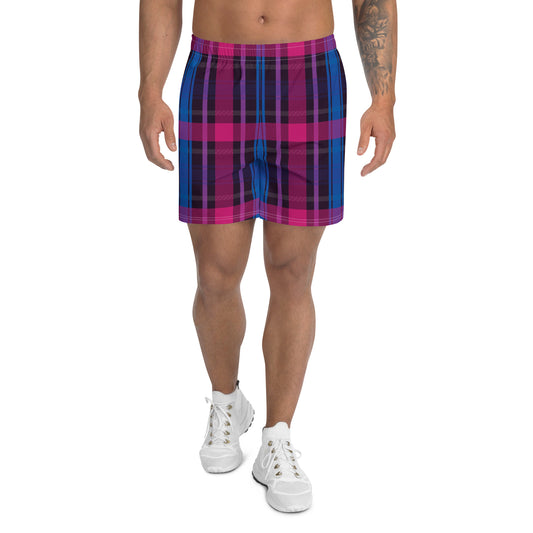 Bisexual Pride Men’s Recycled Athletic Shorts - LGBTQIA Pink, Purple, Blue  Athletic Short Pants - Parade Club Vacation Running Swimming