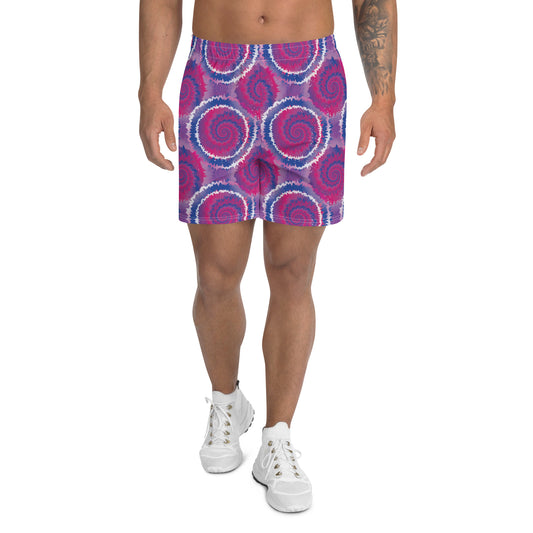 Bisexual Pride Men’s Recycled Athletic Shorts - LGBTQIA Pink, Purple, Blue  Athletic Short Pants - Parade Club Vacation Running Swimming