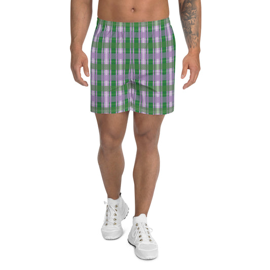 Gender Queer Pride Men’s Recycled Athletic Shorts - LGBTQIA  Purple, White, Green Athletic Short Pants - Parade Club Vacation Running Swimming