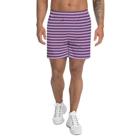 Genderfluid Pride Men’s Recycled Athletic Shorts - LGBTQIA Pink, White, Purple, Black, Blue Athletic Short Pants - Parade Club Vacation Running Swimming