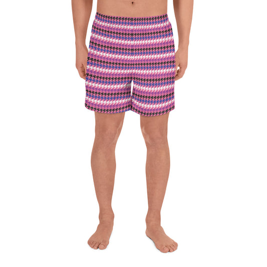 Genderfluid Pride Men’s Recycled Athletic Shorts - LGBTQIA Pink, White, Purple, Black, Blue Athletic Short Pants - Parade Club Vacation Running Swimming