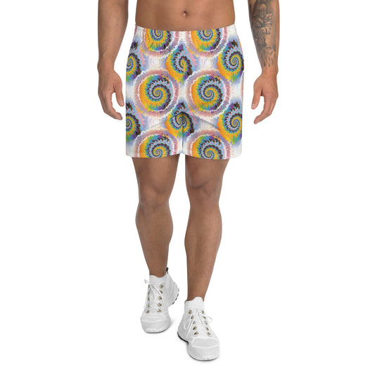 Progress Pride Men’s Recycled Athletic Shorts - LGBTQIA Red, Orange, Yellow, Green, Rainbow, Purple, Black, Pink and White Athletic Short Pants - Parade Club Vacation Running Swimming